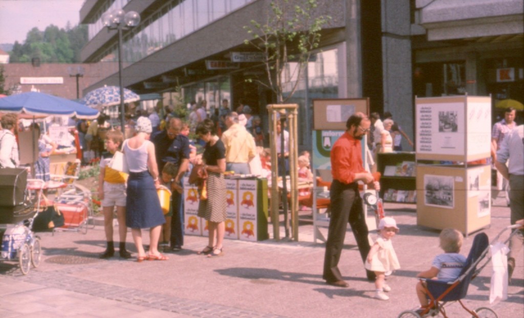 Sandvika, Gågaten, Helgerudgården, 1978. Arkivfoto fra Bærum Bibliotek